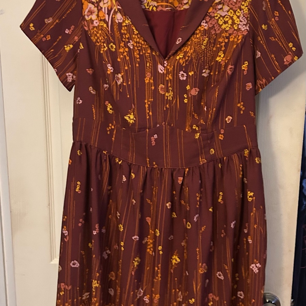 Floral Burgundy Dress